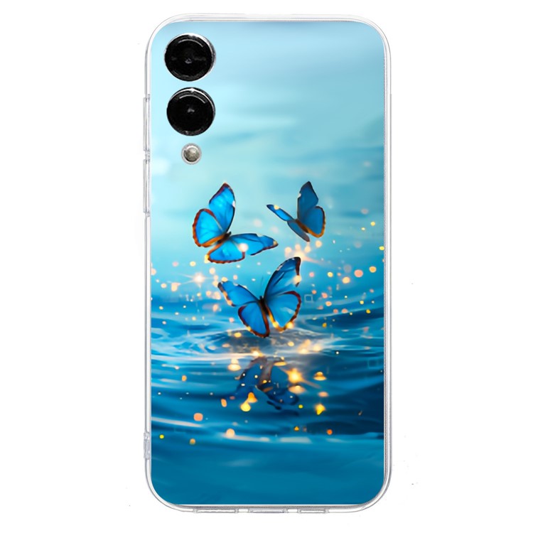 For Samsung Galaxy S25 Edge Case Soft TPU Phone Back Cover Pattern Printing - Blue Butterfly