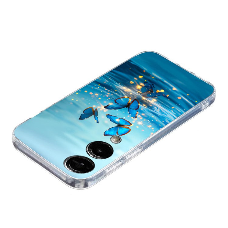 For Samsung Galaxy S25 Edge Case Soft TPU Phone Back Cover Pattern Printing - Blue Butterfly