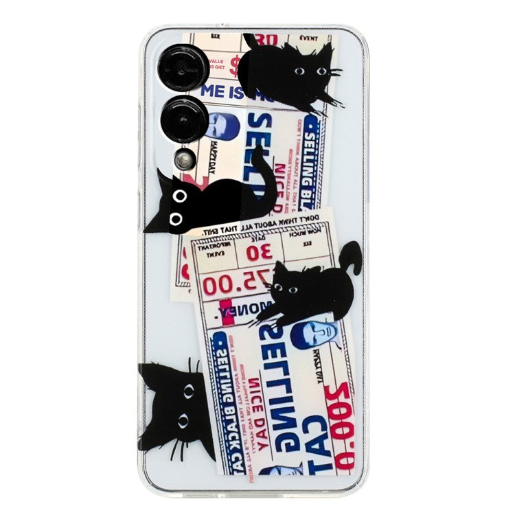 For Samsung Galaxy S25 Edge Case Soft TPU Phone Back Cover Pattern Printing - Black Cats