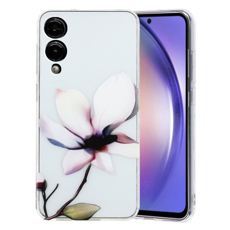 For Samsung Galaxy S25 Edge Case Soft TPU Phone Back Cover Pattern Printing - White Flower