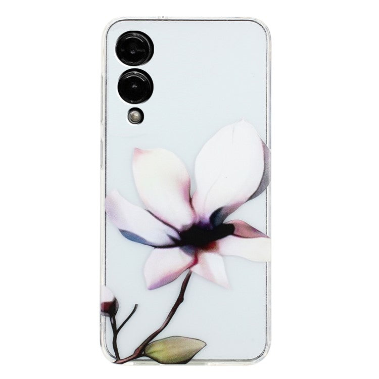 For Samsung Galaxy S25 Edge Case Soft TPU Phone Back Cover Pattern Printing - White Flower