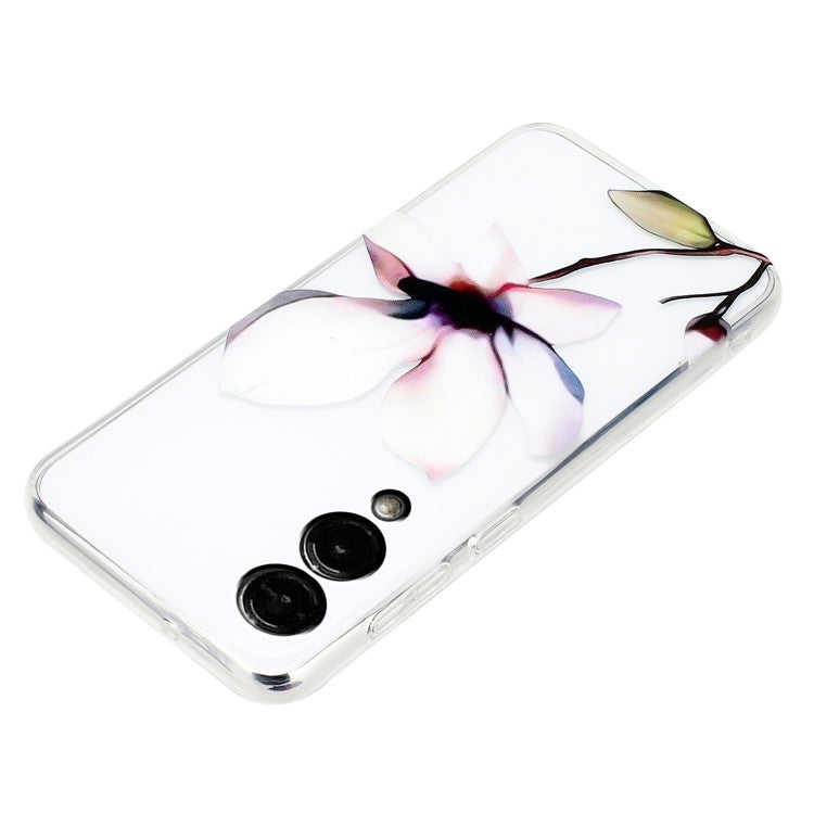 For Samsung Galaxy S25 Edge Case Soft TPU Phone Back Cover Pattern Printing - White Flower