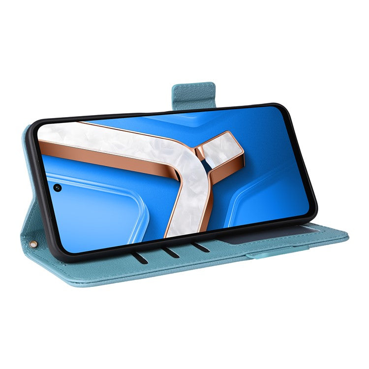 For vivo Y29 4G / T4x 5G Case Wallet Flip Litchi Texture PU Leather Phone Cover - Baby Blue