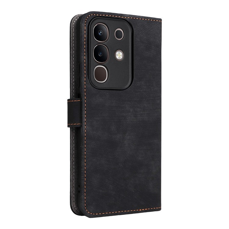 For vivo Y29 4G / T4x 5G Case Wallet RFID Blocking PU Leather Cover Viewing Stand - Black