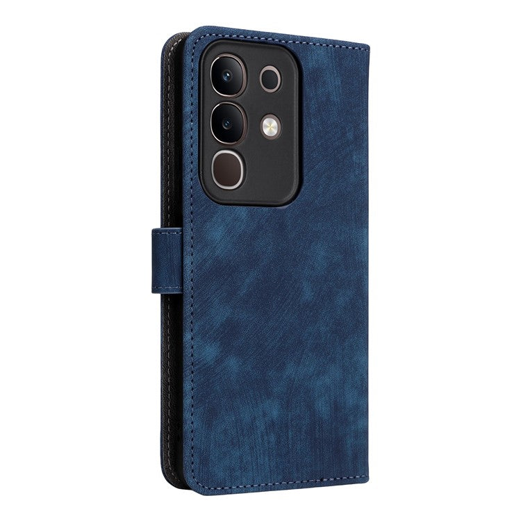 For vivo Y29 4G / T4x 5G Case Wallet RFID Blocking PU Leather Cover Viewing Stand - Blue