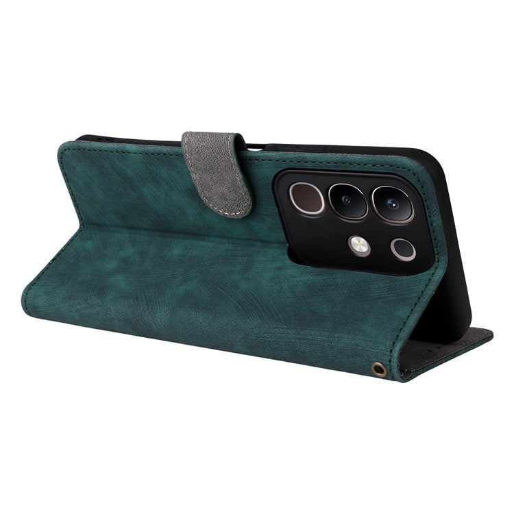 For vivo Y29 4G / T4x 5G Case Wallet RFID Blocking PU Leather Cover Viewing Stand - Green