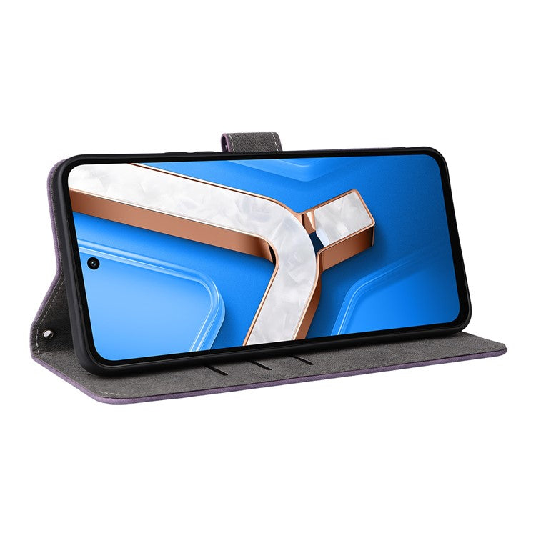 For vivo Y29 4G / T4x 5G Case Wallet RFID Blocking PU Leather Cover Viewing Stand - Purple