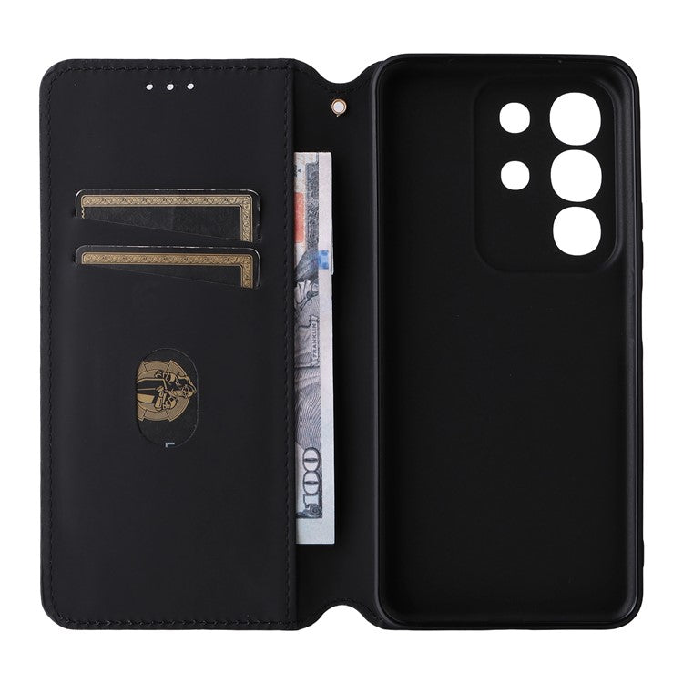 For vivo Y29 4G / T4x 5G Case Wallet Rhombus Imprinted Leather Phone Cover - Blue