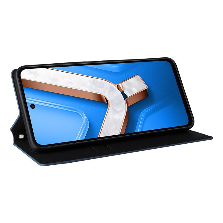 For vivo Y29 4G / T4x 5G Case Wallet Rhombus Imprinted Leather Phone Cover - Blue