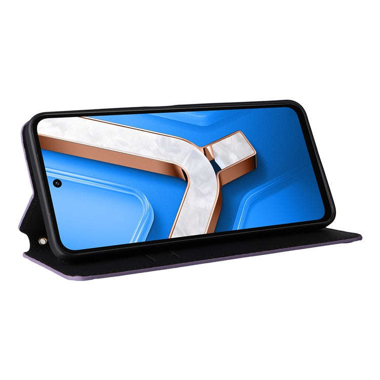 For vivo Y29 4G / T4x 5G Case Wallet Rhombus Imprinted Leather Phone Cover - Purple