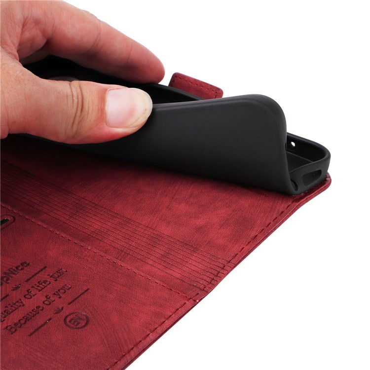 BETOPNICE 001 For Honor X9 4G / X9 5G / X30 5G / Magic4 Lite 5G / Magic4 Lite 4G Imprinted Stitching Line PU Leather Stand Wallet Case Shockproof Cover with Strap - Red