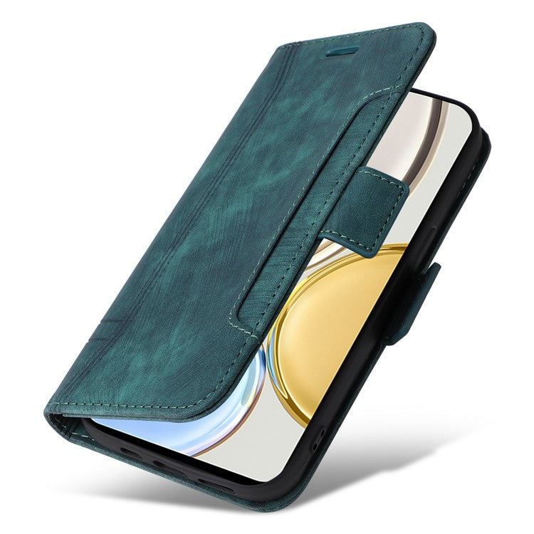 BETOPNICE 001 For Honor X9 4G / X9 5G / X30 5G / Magic4 Lite 5G / Magic4 Lite 4G Imprinted Stitching Line PU Leather Stand Wallet Case Shockproof Cover with Strap - Green