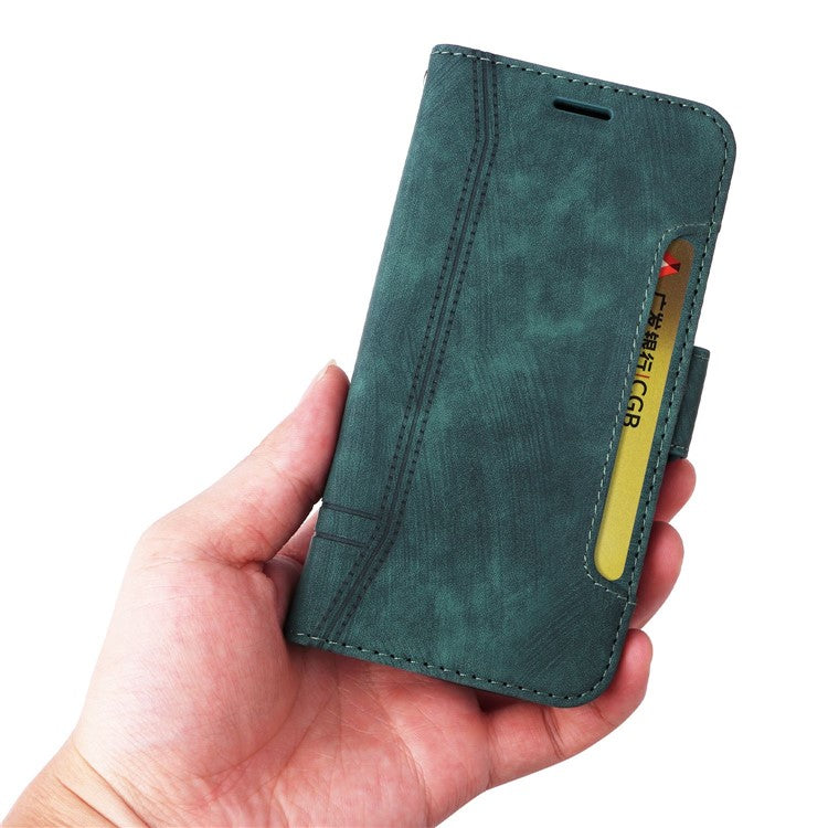 BETOPNICE 001 For Honor X9 4G / X9 5G / X30 5G / Magic4 Lite 5G / Magic4 Lite 4G Imprinted Stitching Line PU Leather Stand Wallet Case Shockproof Cover with Strap - Green