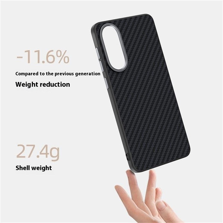 ABEEL For Samsung Galaxy S25 Edge Case Compatible with MagSafe Carbon Fiber Texture Back Cover - Black  /  Silver
