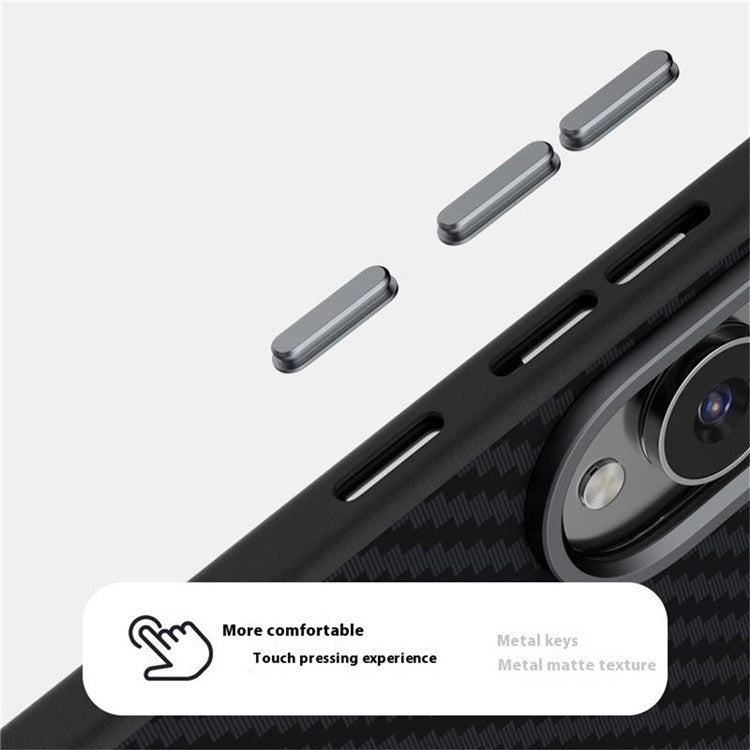 ABEEL For Samsung Galaxy S25 Edge Case Compatible with MagSafe Carbon Fiber Texture Back Cover - Black  /  Silver