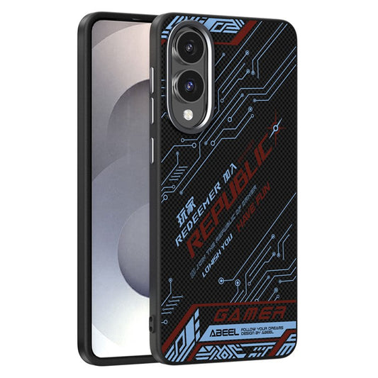 ABEEL For Samsung Galaxy S25 Edge Case Compatible with MagSafe Printed PC TPU Aluminum Alloy Leather Phone Cover - Outstanding No. 4