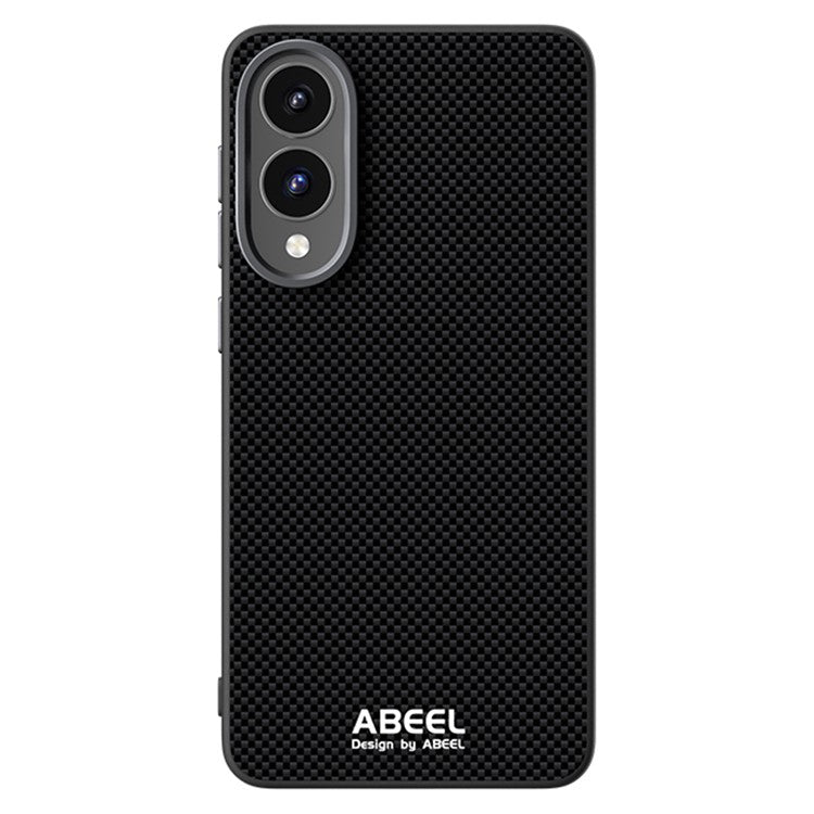 ABEEL For Samsung Galaxy S25 Edge Case Compatible with MagSafe Printed PC TPU Aluminum Alloy Leather Phone Cover - Black