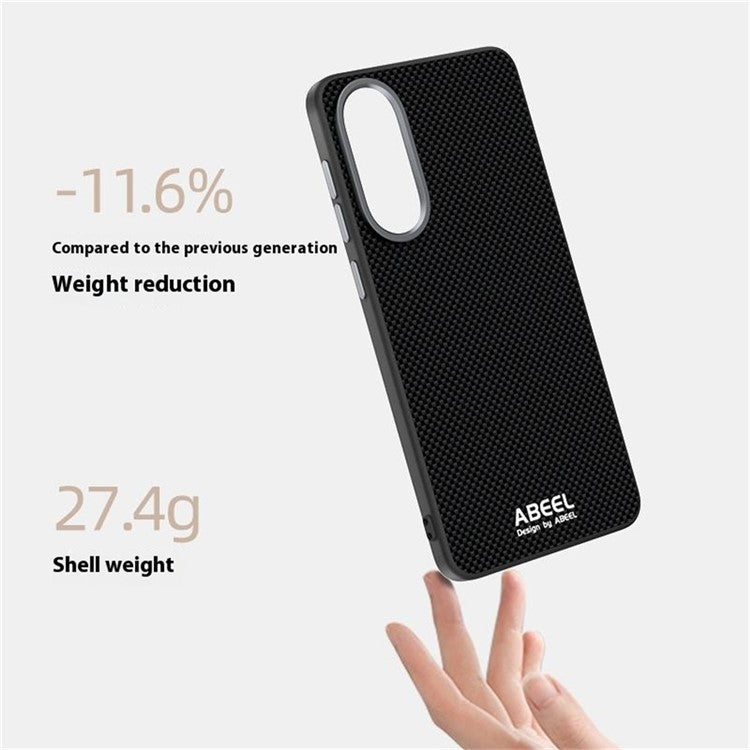 ABEEL For Samsung Galaxy S25 Edge Case Compatible with MagSafe Printed PC TPU Aluminum Alloy Leather Phone Cover - Black