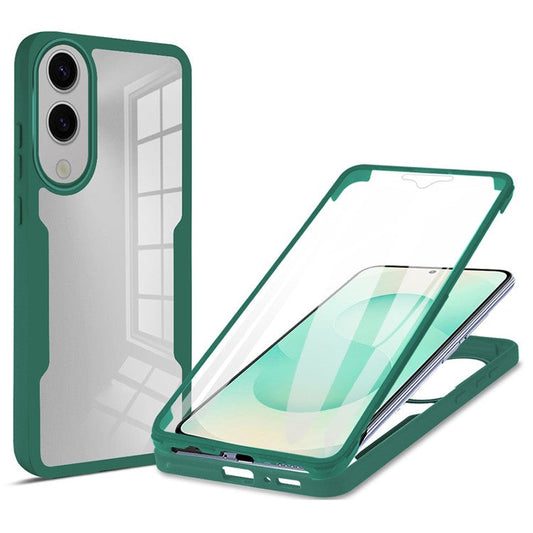 For Samsung Galaxy S25 Edge Case Acrylic + TPU Clear Phone Cover with PET Screen Film - Green