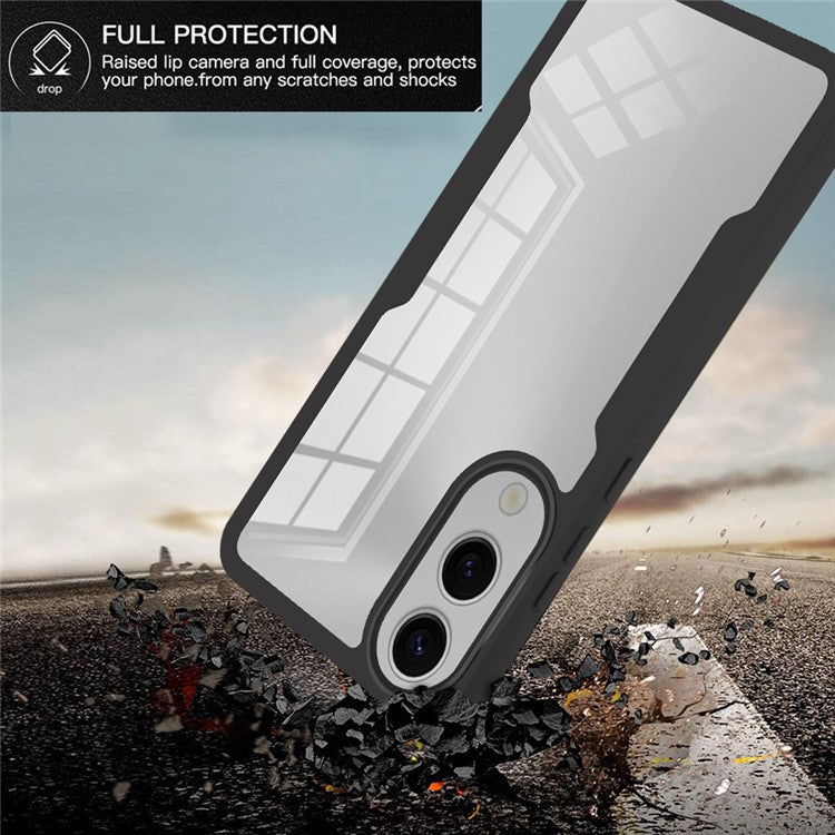 For Samsung Galaxy S25 Edge Case Acrylic + TPU Clear Phone Cover with PET Screen Film - Green