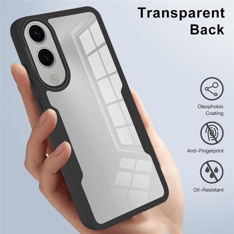 For Samsung Galaxy S25 Edge Case Acrylic + TPU Clear Phone Cover with PET Screen Film - Green