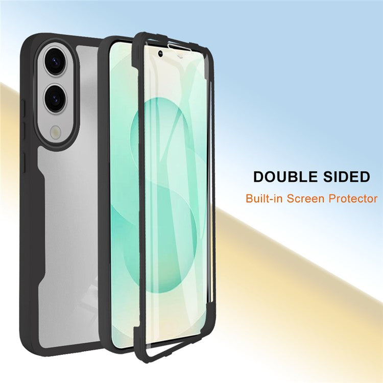 For Samsung Galaxy S25 Edge Case Acrylic + TPU Clear Phone Cover with PET Screen Film - Green