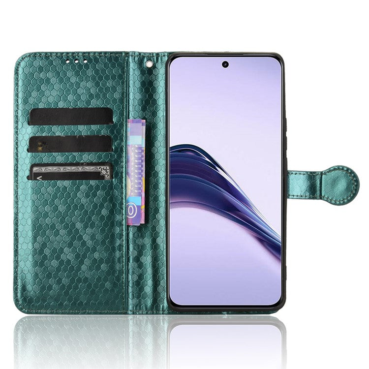 Wallet Case For Realme 14 Pro Lite 5G  /  13 Pro 5G (Global)  /   13 Pro+ 5G (Global) Dot Pattern Imprint PU Leather Phone Cover - Green