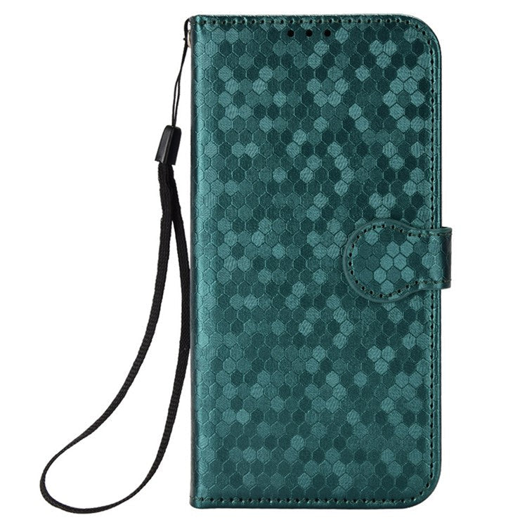 Wallet Case For Realme 14 Pro Lite 5G  /  13 Pro 5G (Global)  /   13 Pro+ 5G (Global) Dot Pattern Imprint PU Leather Phone Cover - Green