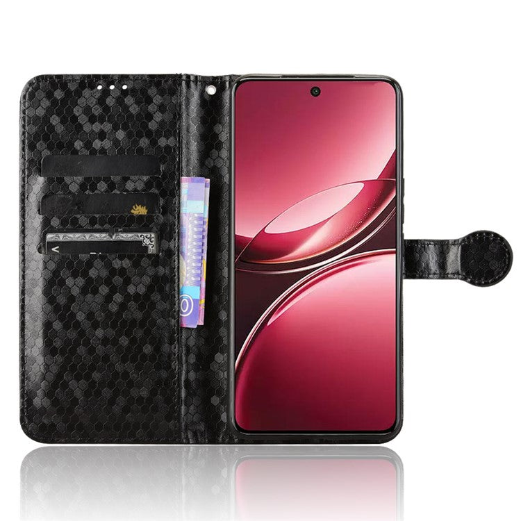 For vivo V50 5G Wallet Case Dot Pattern Imprint PU Leather Phone Cover - Black