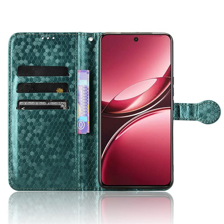 For vivo V50 5G Wallet Case Dot Pattern Imprint PU Leather Phone Cover - Green