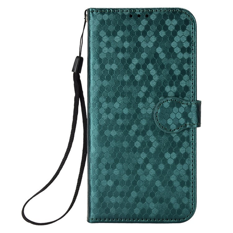 For vivo V50 5G Wallet Case Dot Pattern Imprint PU Leather Phone Cover - Green