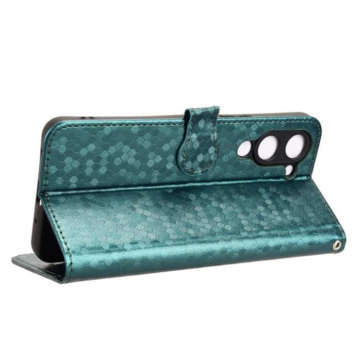For vivo Y04 4G  /  Y29s 5G Wallet Case Dot Pattern Imprint PU Leather Phone Cover - Green