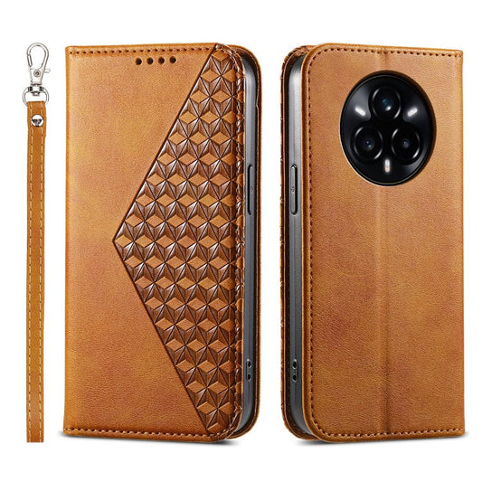 For Realme 14 Pro 5G Case Calf Texture PU Leather Phone Cover with Wallet - Yellow