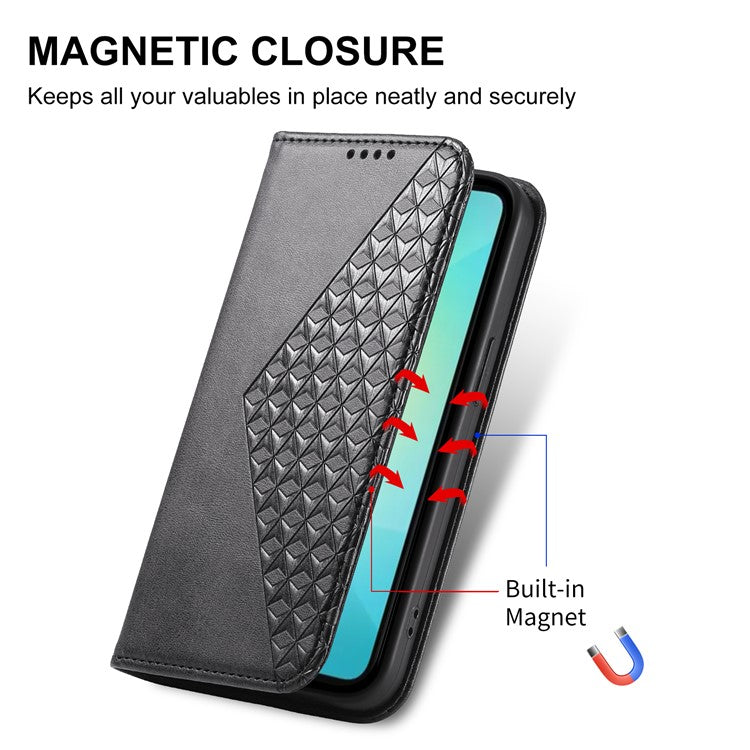 For Samsung Galaxy S25 Edge Case Calf Texture PU Leather Phone Cover with Wallet - Black