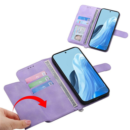 For vivo Y29 4G Case Flower Pattern PU Leather Wallet Phone Cover with Strap - Light Purple