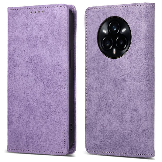 For Realme 14 Pro 5G Wallet Case RFID Blocking PU Leather Phone Cover - Purple
