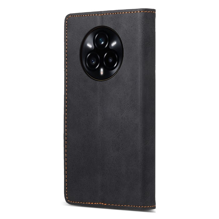 For Realme 14 Pro+ 5G Wallet Case RFID Blocking PU Leather Phone Cover - Black