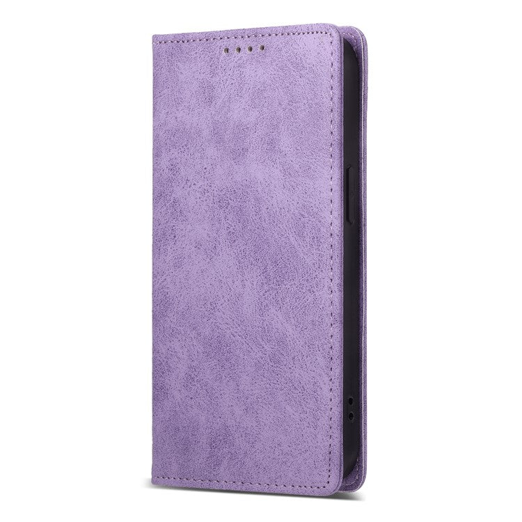 For Samsung Galaxy S25 Edge Wallet Case RFID Blocking PU Leather Phone Cover - Purple