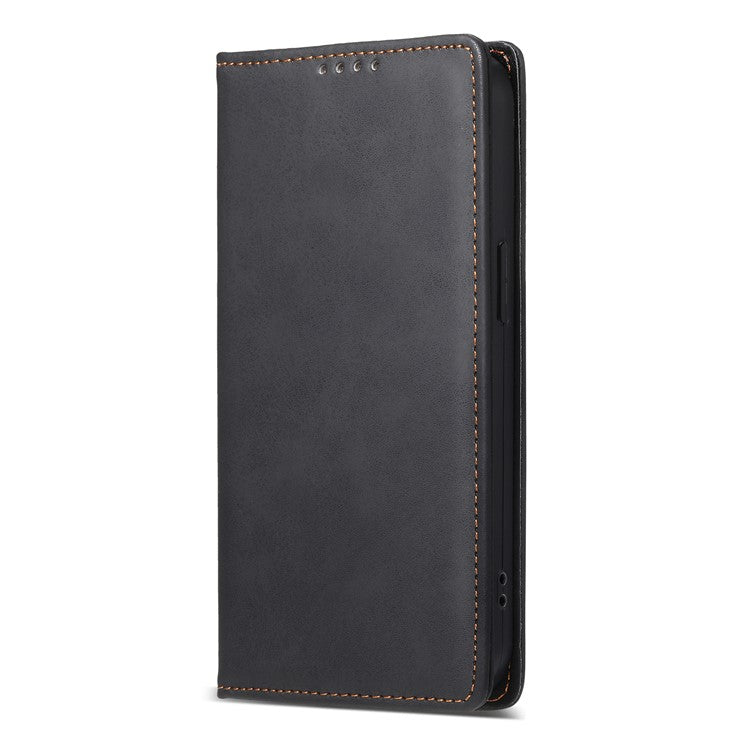 For Samsung Galaxy S25 Edge Wallet Case RFID Blocking PU Leather Phone Cover - Black