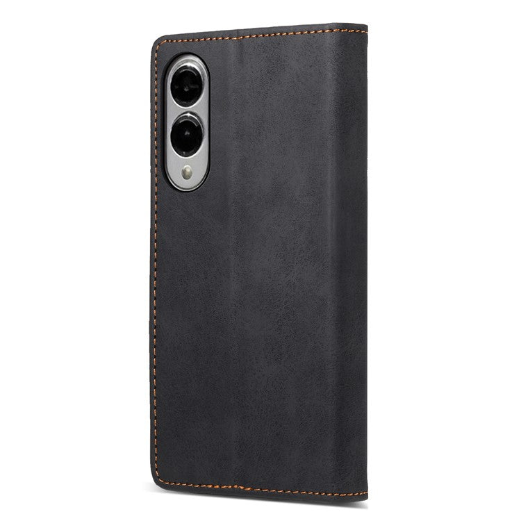 For Samsung Galaxy S25 Edge Wallet Case RFID Blocking PU Leather Phone Cover - Black