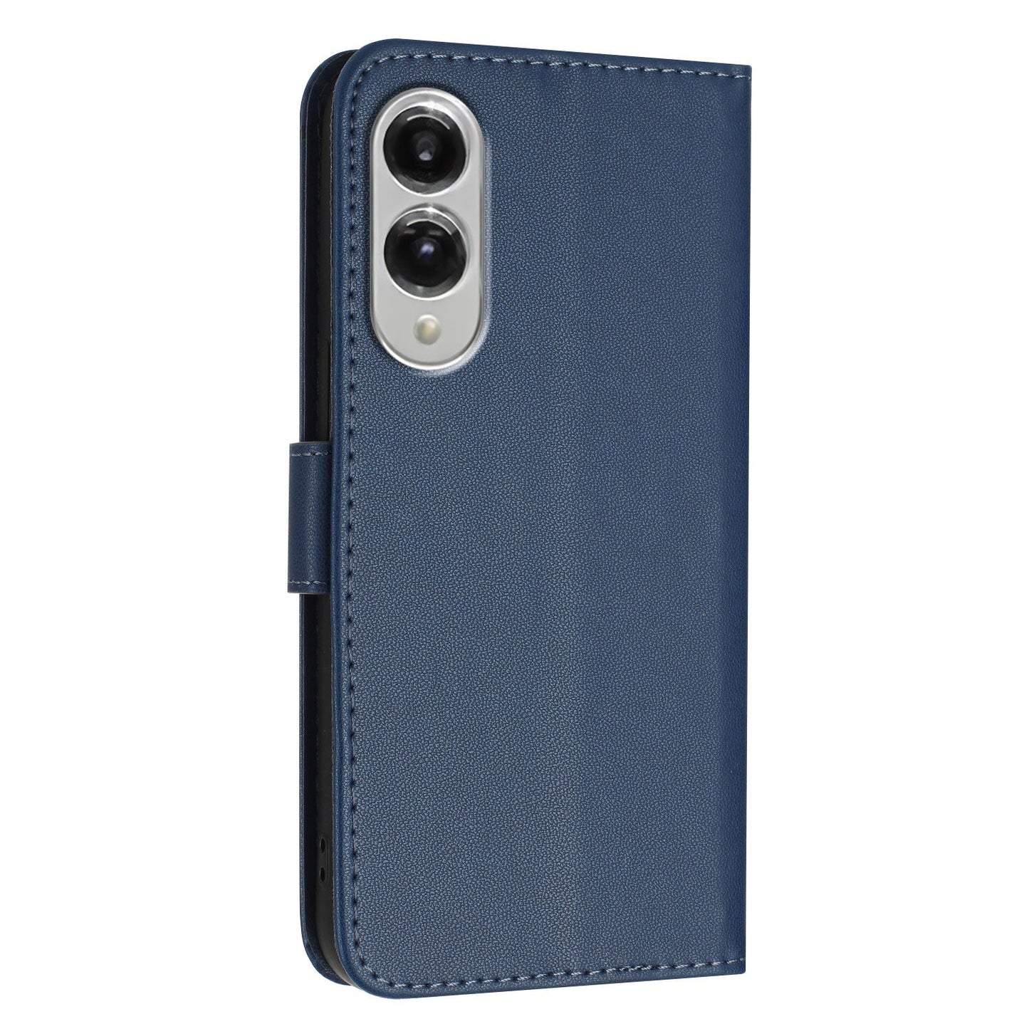 For Samsung Galaxy S25 Edge Case Triangle Imprint Leather Phone Cover with Lanyard - Royal Blue