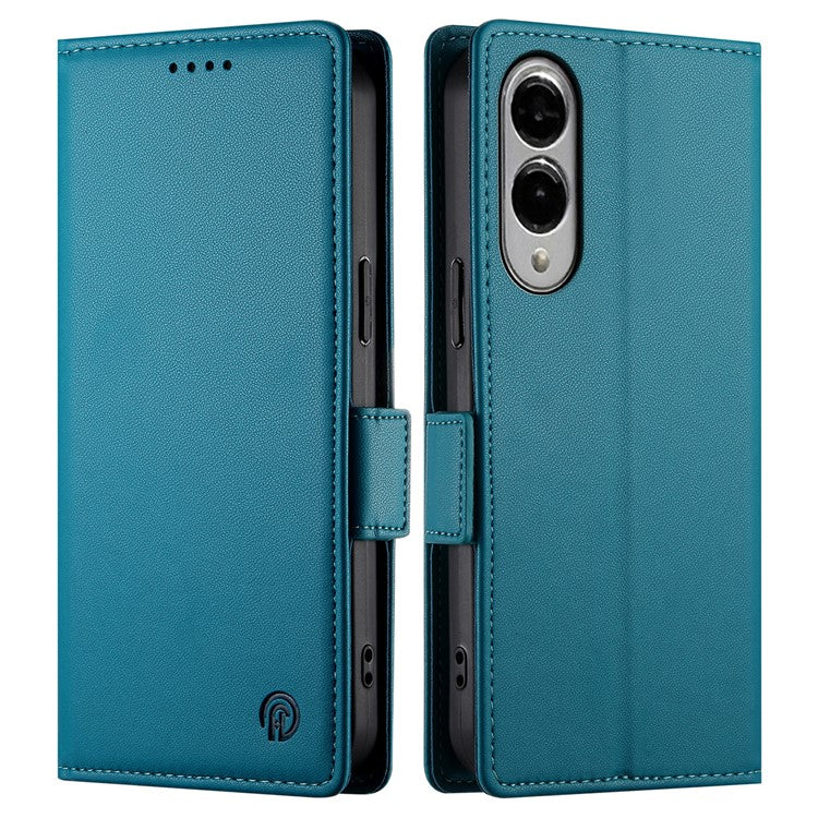 For Samsung Galaxy S25 Edge Stand Case PU Leather Wallet Phone Cover - Blue