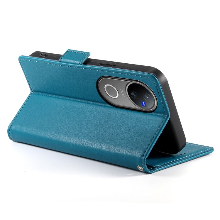 For vivo V50 5G Stand Case PU Leather Wallet Phone Cover - Blue