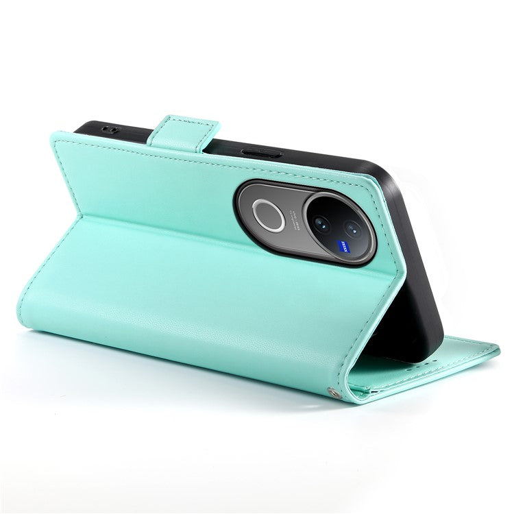 For vivo V50 5G Stand Case PU Leather Wallet Phone Cover - Mint Green