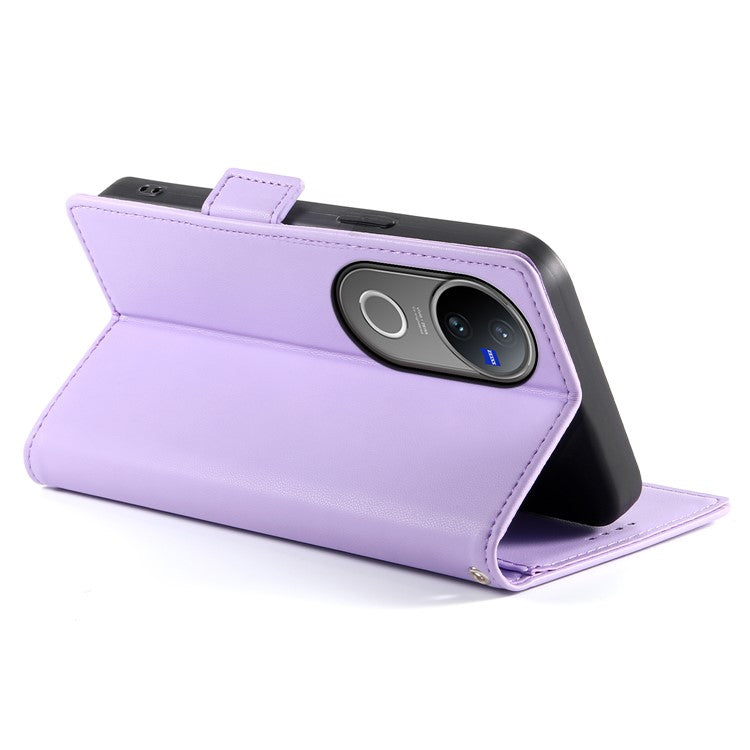 For vivo V50 5G Stand Case PU Leather Wallet Phone Cover - Purple