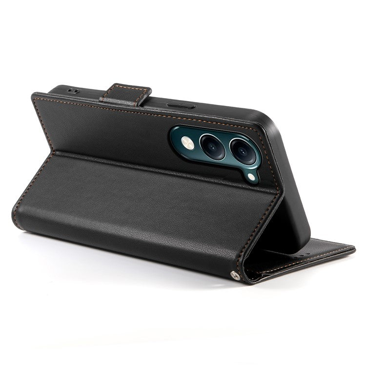 For vivo Y04 4G  /  Y29s 5G Stand Case PU Leather Wallet Phone Cover - Black