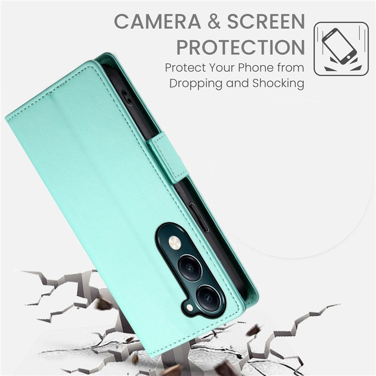 For vivo Y04 4G  /  Y29s 5G Stand Case PU Leather Wallet Phone Cover - Mint Green