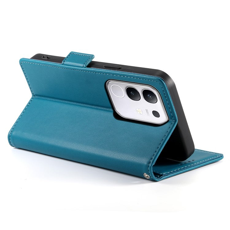 For vivo Y29 4G Stand Case PU Leather Wallet Phone Cover - Blue