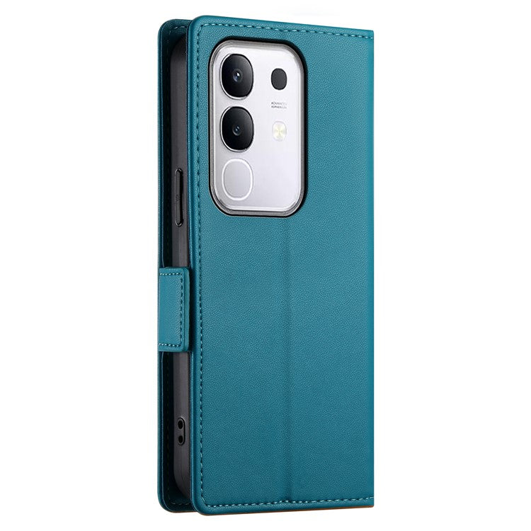 For vivo Y29 4G Stand Case PU Leather Wallet Phone Cover - Blue