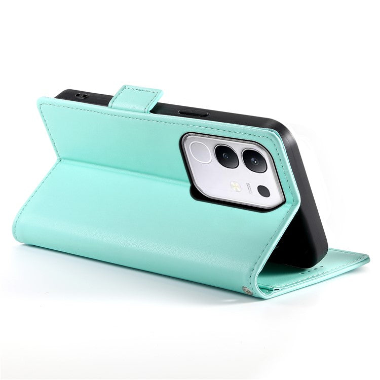 For vivo Y29 4G Stand Case PU Leather Wallet Phone Cover - Mint Green